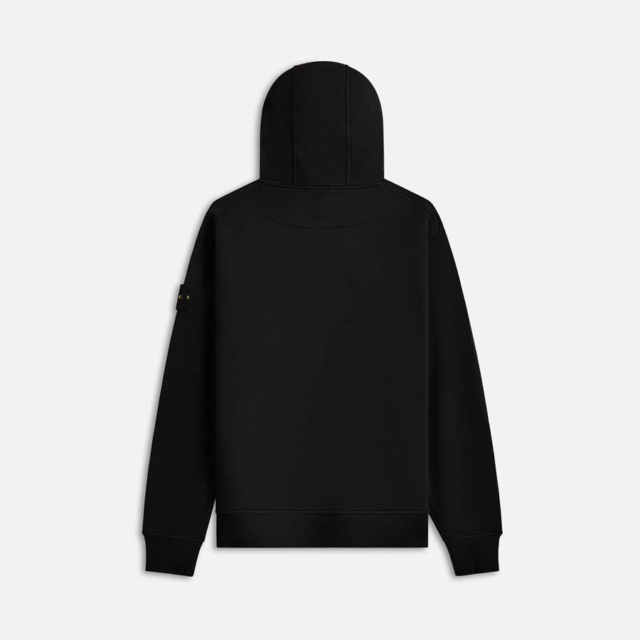 Black Men Kith Stone Island Garment Dyed Cotton Hoodie | 4650-DJGVK