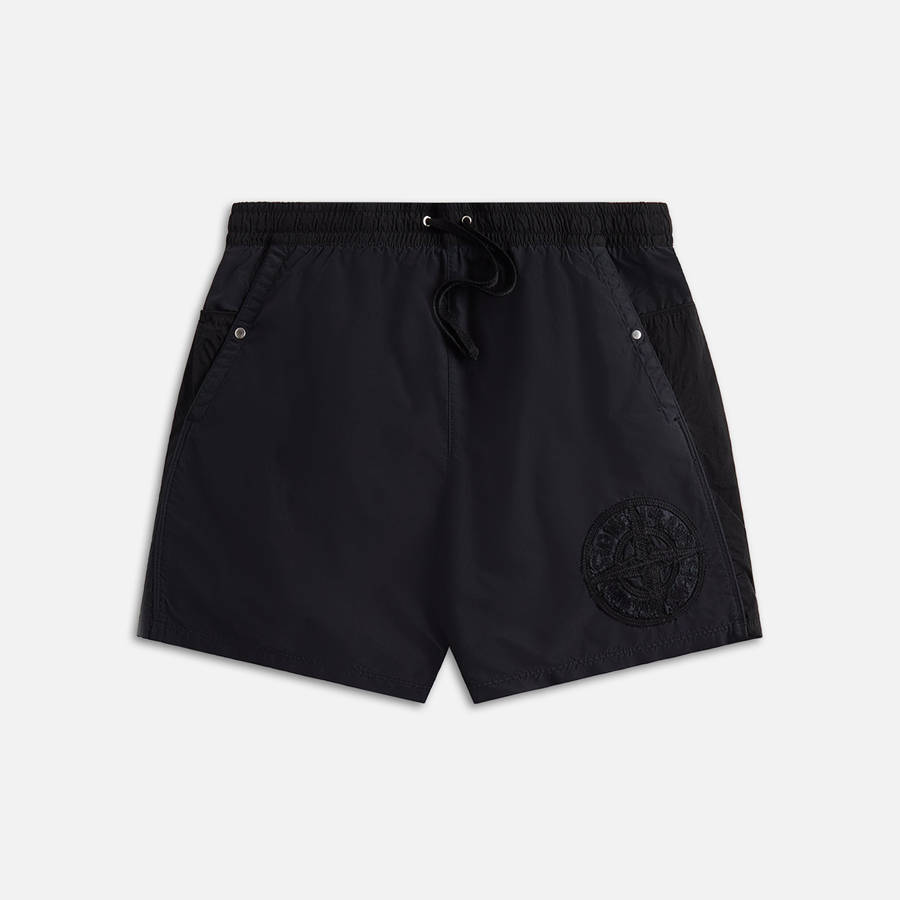 Black Men Kith Stone Island Swim Trunk Shorts | 5162-KCWSV