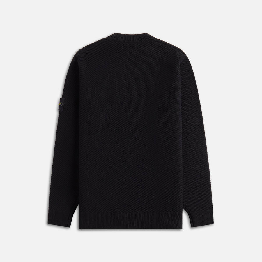 Black Men Kith Stone Island Wool Crewneck Sweater Sweatshirts | 3674-KQLJO