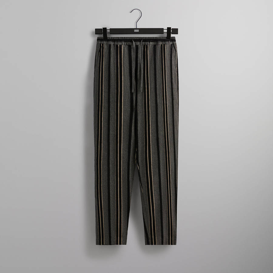 Black Men Kith Striped Flannel Barrow Pants | 7682-GUICE