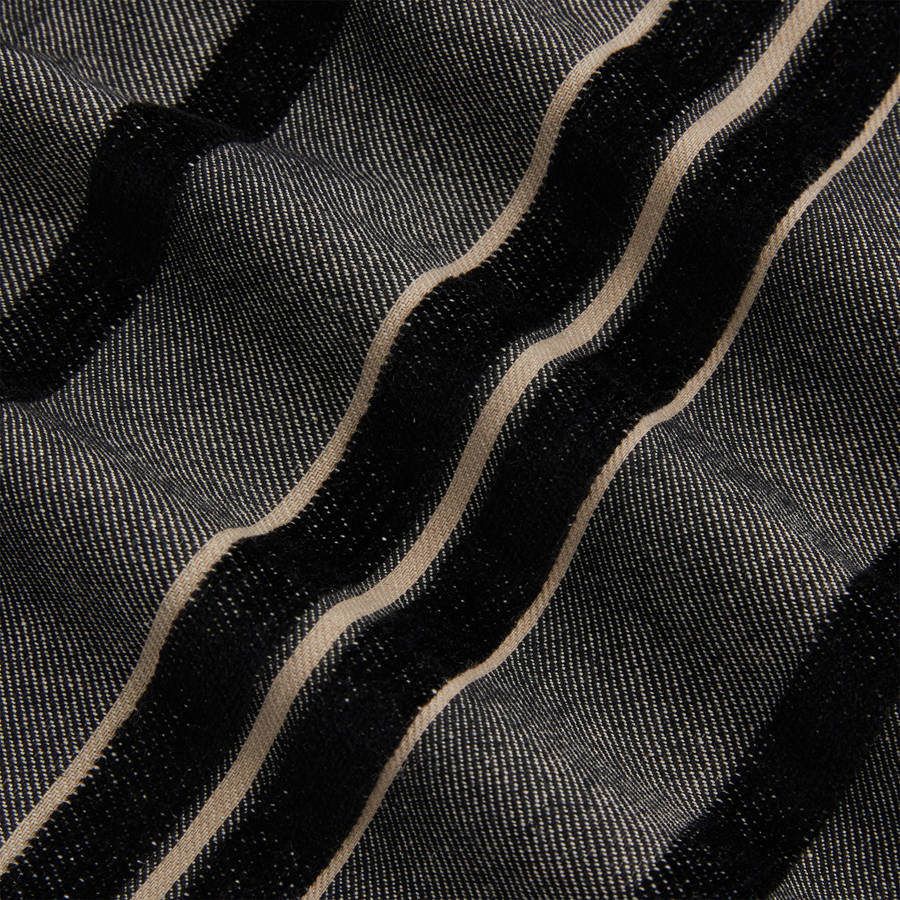 Black Men Kith Striped Flannel Boxy Collared Overshirt Jackets | 9452-VYNWB