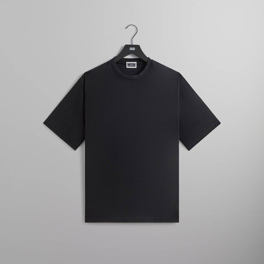 Black Men Kith Sueded Jersey Bishop T-Shirt | 5641-ZKPBH