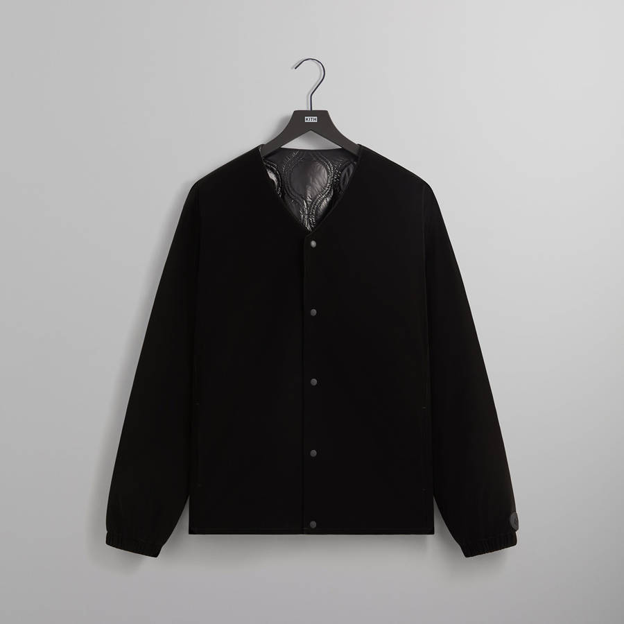 Black Men Kith Sueded Tech Winfield Quilted Liner Jackets | 9302-AELZW
