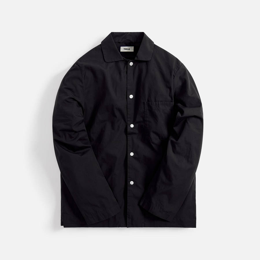 Black Men Kith Tekla Poplin Long Sleeve Pajama Shirt Underwear | 5630-RIWCP