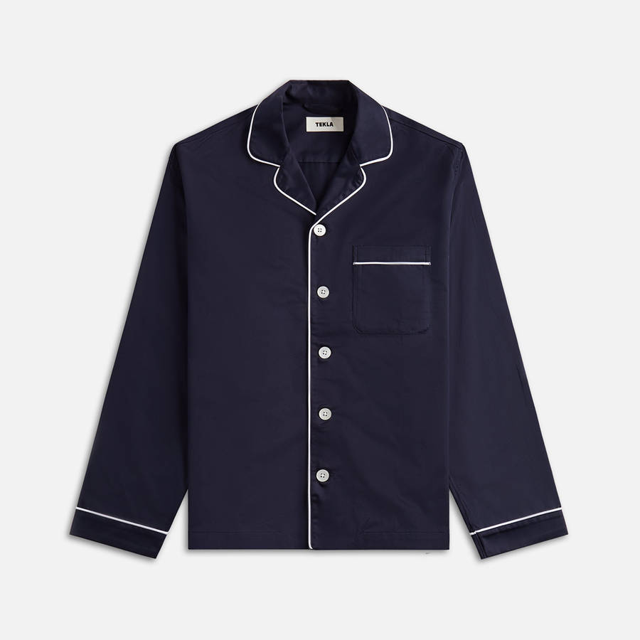 Black Men Kith Tekla Sateen Pyjama Shirts | 0586-TADFE