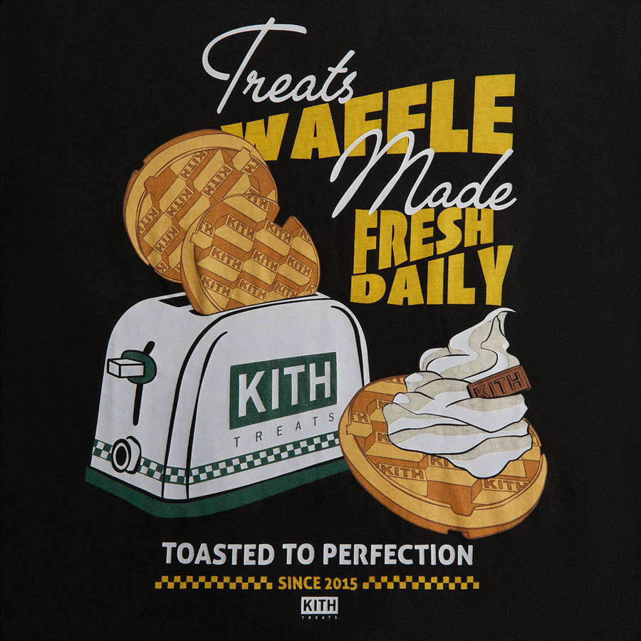 Black Men Kith Treats Waffle Toaster Vintage T-Shirt | 7351-FKNEU