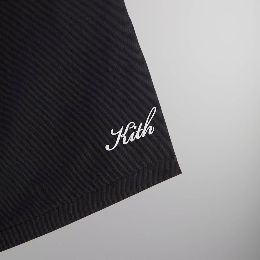 Black Men Kith Twill Collins Swim Shorts | 2981-ONZMR