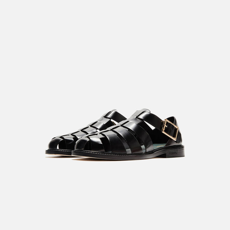 Black Men Kith VINNY's Fisherman Sandals | 3816-HWJCT