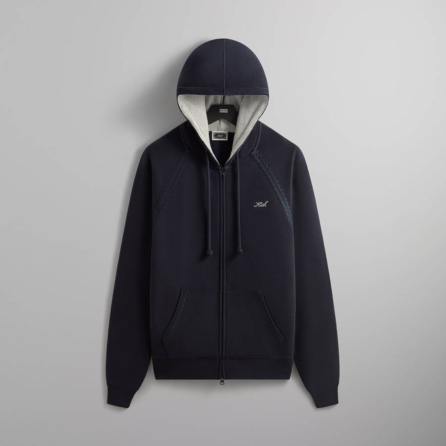 Black Men Kith Vale Raglan Full Zip Hoodie | 4138-GEVDY