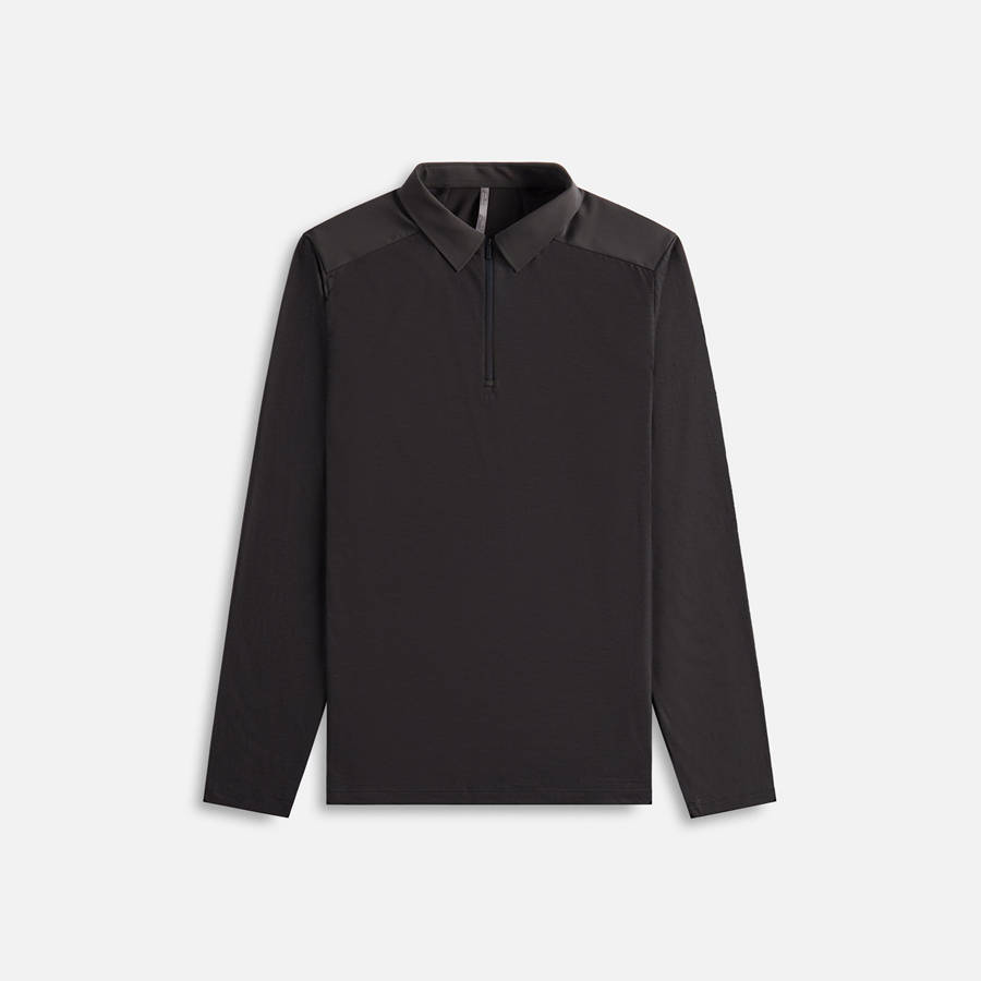 Black Men Kith Veilance Frame Long Sleeve Polo Shirts | 2315-HIAOV