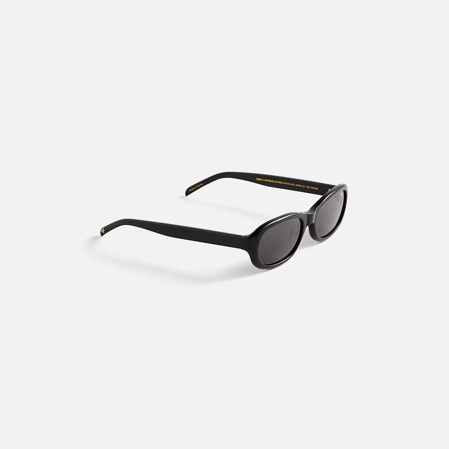 Black Men Kith Vintage Frames Ruby Black Acetate Sunglasses | 6392-SLGPV