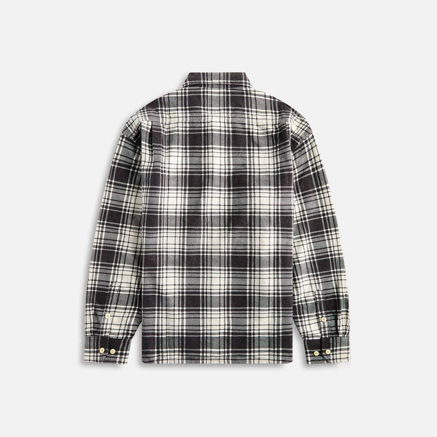 Black Men Kith Visvim Pioneer Check Long Sleeve Shirts | 3965-GWFQC