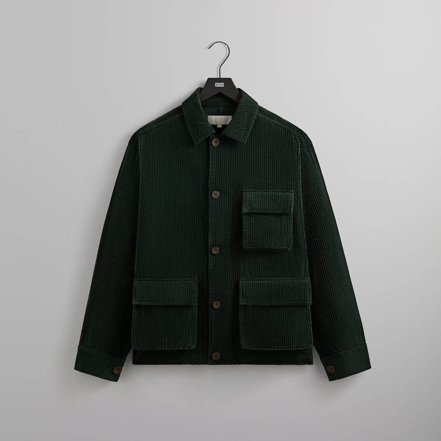Black Men Kith Washed Corduroy Saunders Jackets | 1280-SWECJ