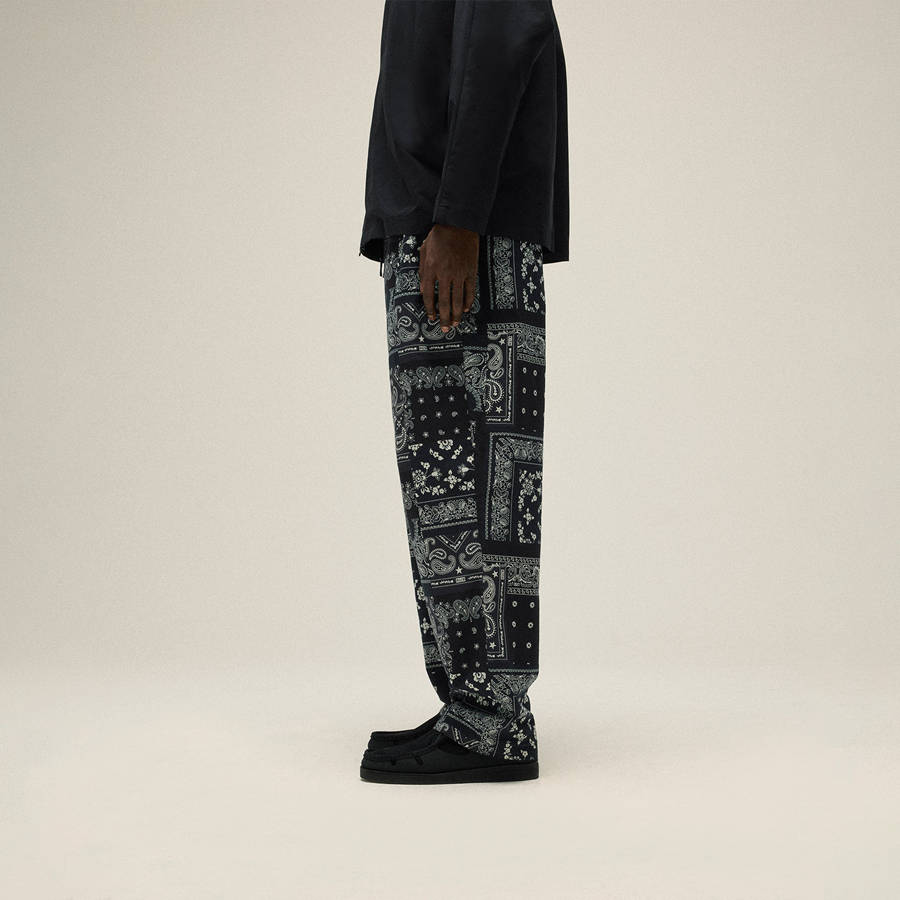 Black Men Kith Washed Cotton Bandana Barrow Pants | 5267-DXTUF