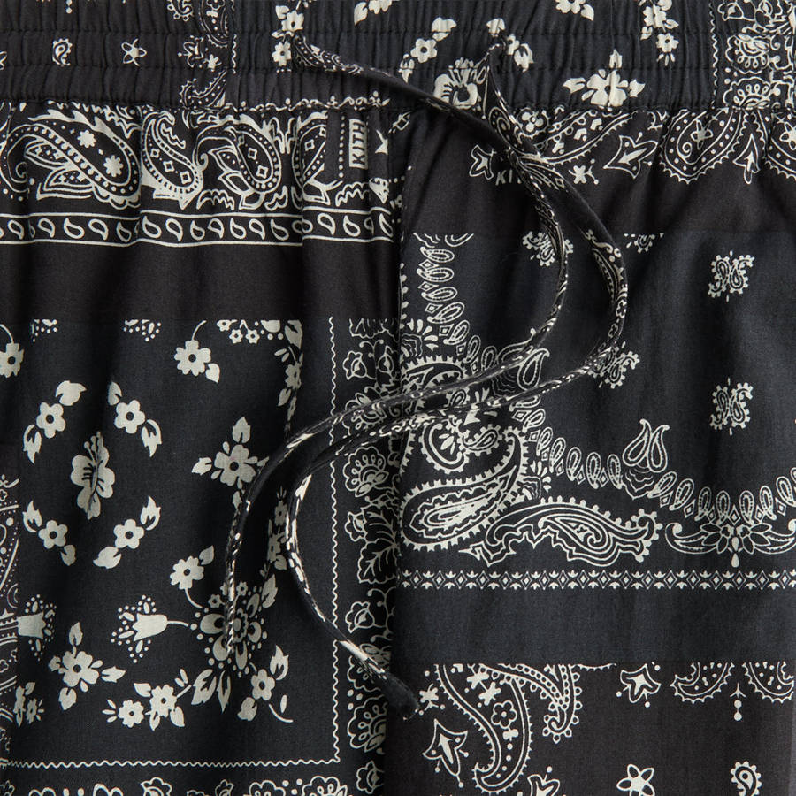 Black Men Kith Washed Cotton Bandana Barrow Pants | 5267-DXTUF