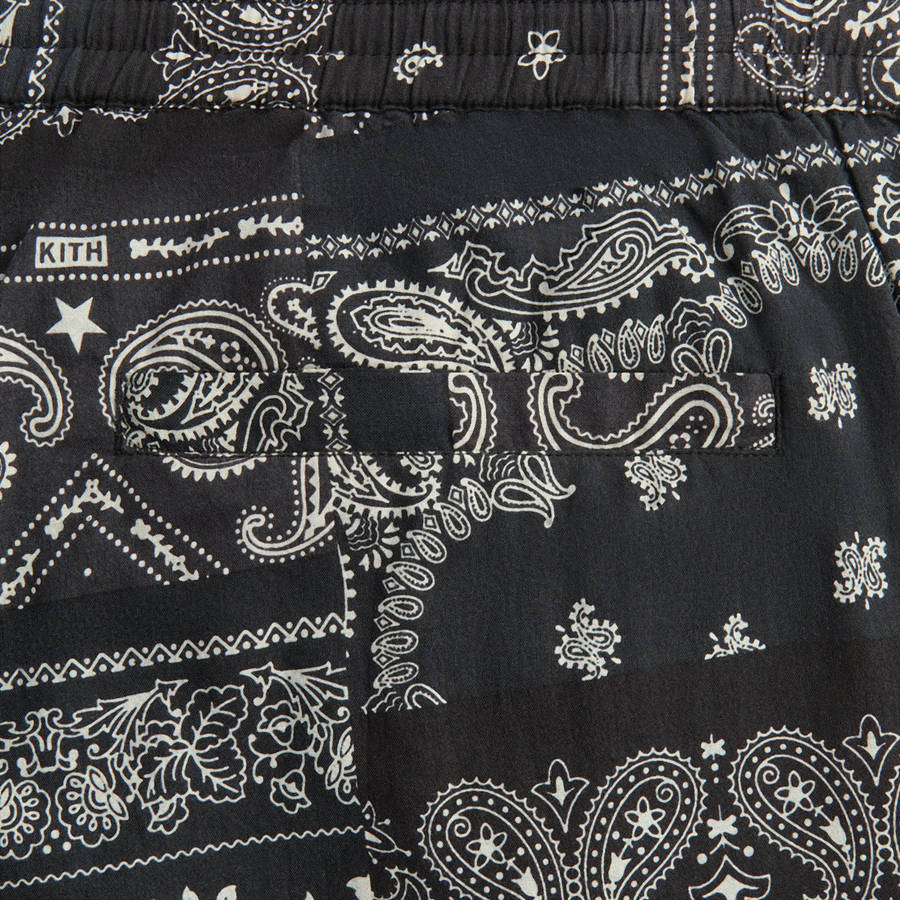 Black Men Kith Washed Cotton Bandana Barrow Pants | 5267-DXTUF