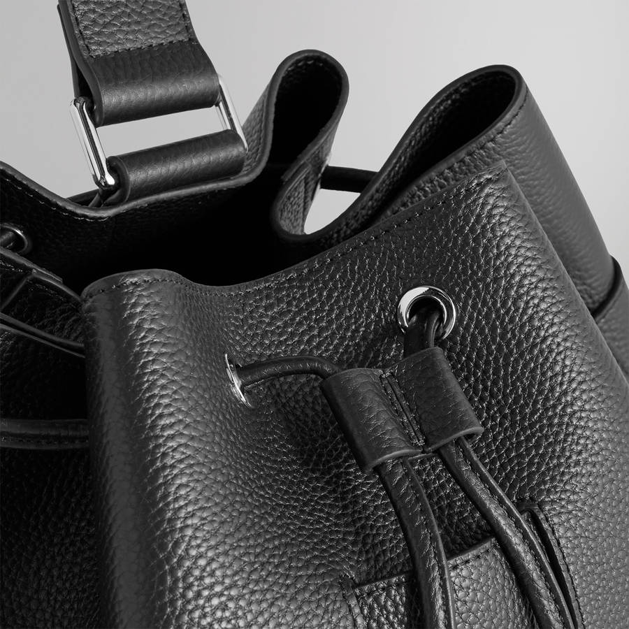 Black Men Kith Woven Leather Rucksack Bags | 6104-LRSFE