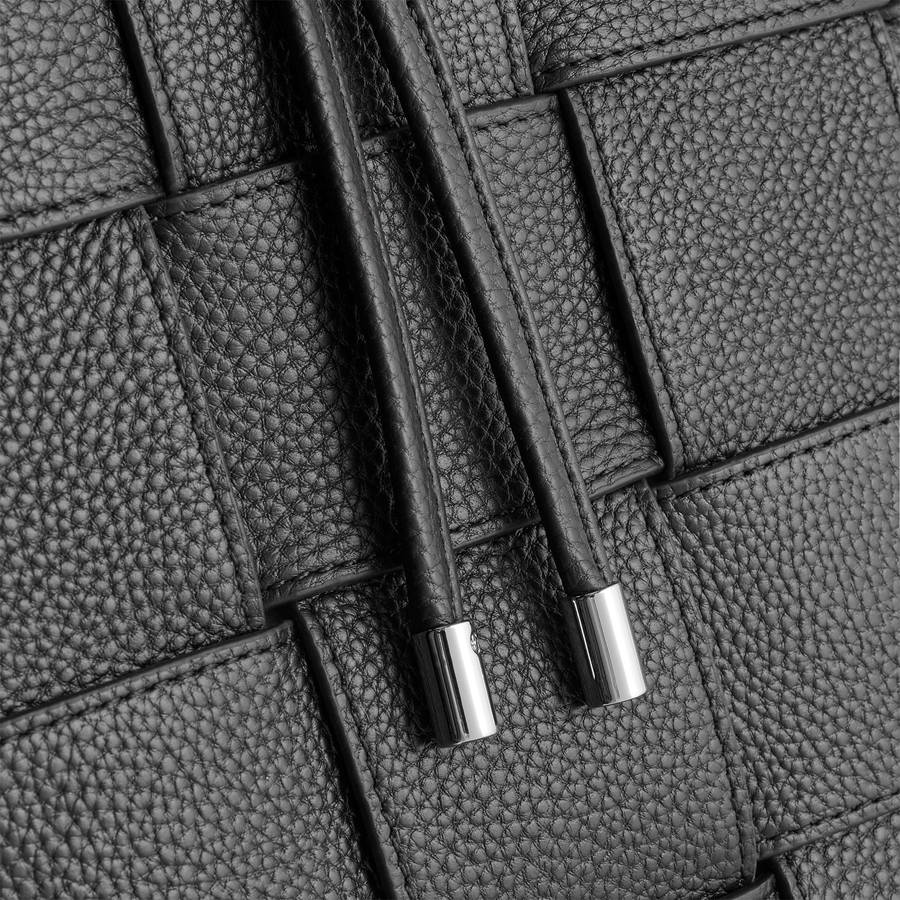 Black Men Kith Woven Leather Rucksack Bags | 6104-LRSFE