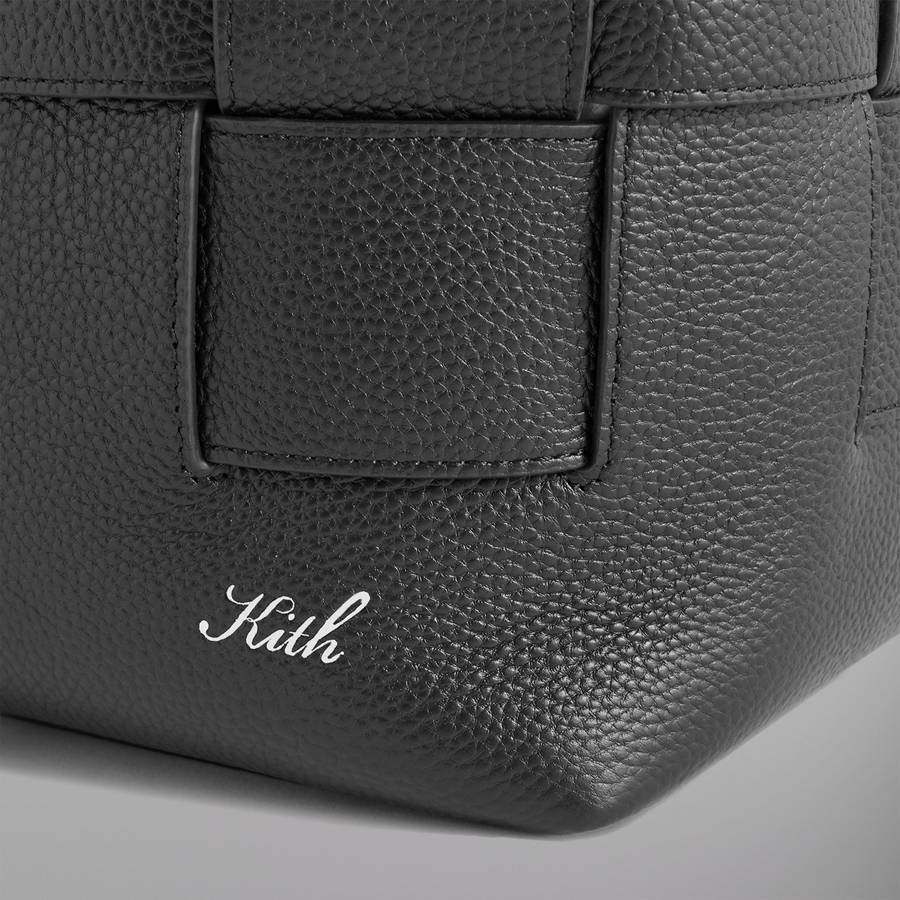 Black Men Kith Woven Leather Rucksack Bags | 6104-LRSFE