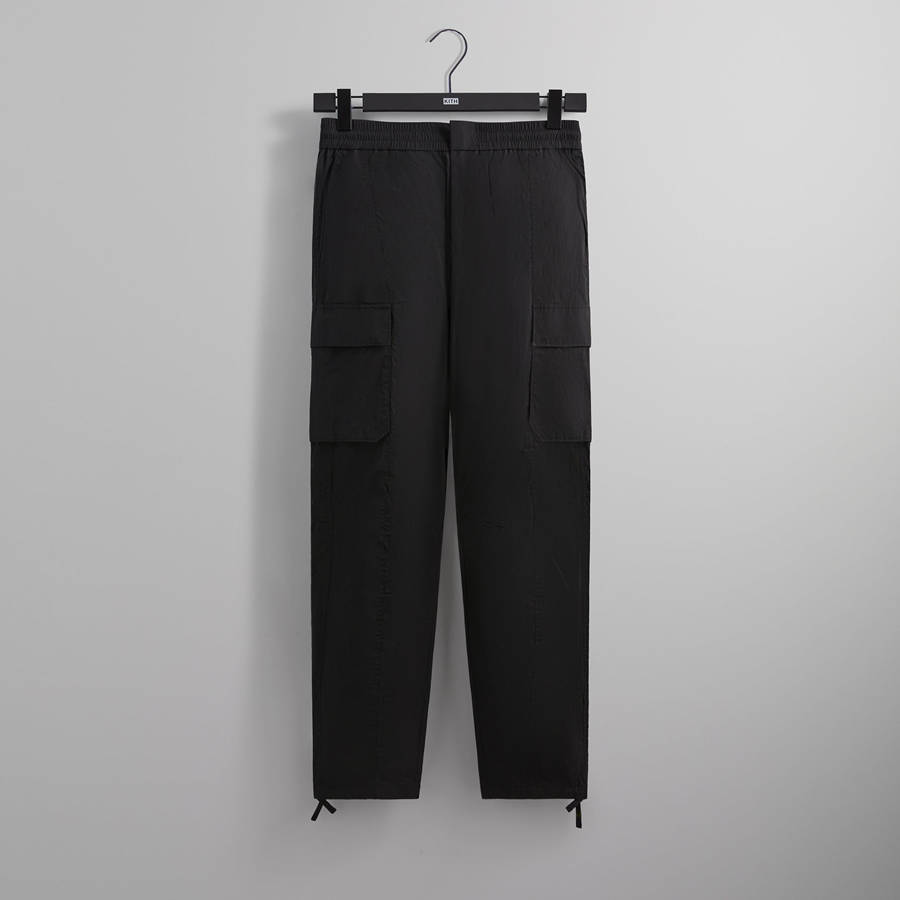 Black Men Kith Wrinkle Nylon Bristol Cargo Pants | 0574-FRXBL