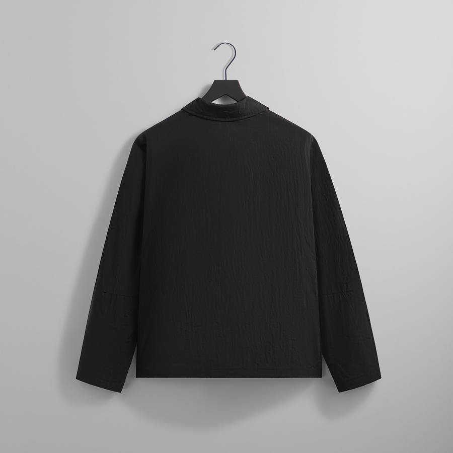 Black Men Kith Wrinkle Nylon Jonas Coaches Jackets | 9132-KNZMQ
