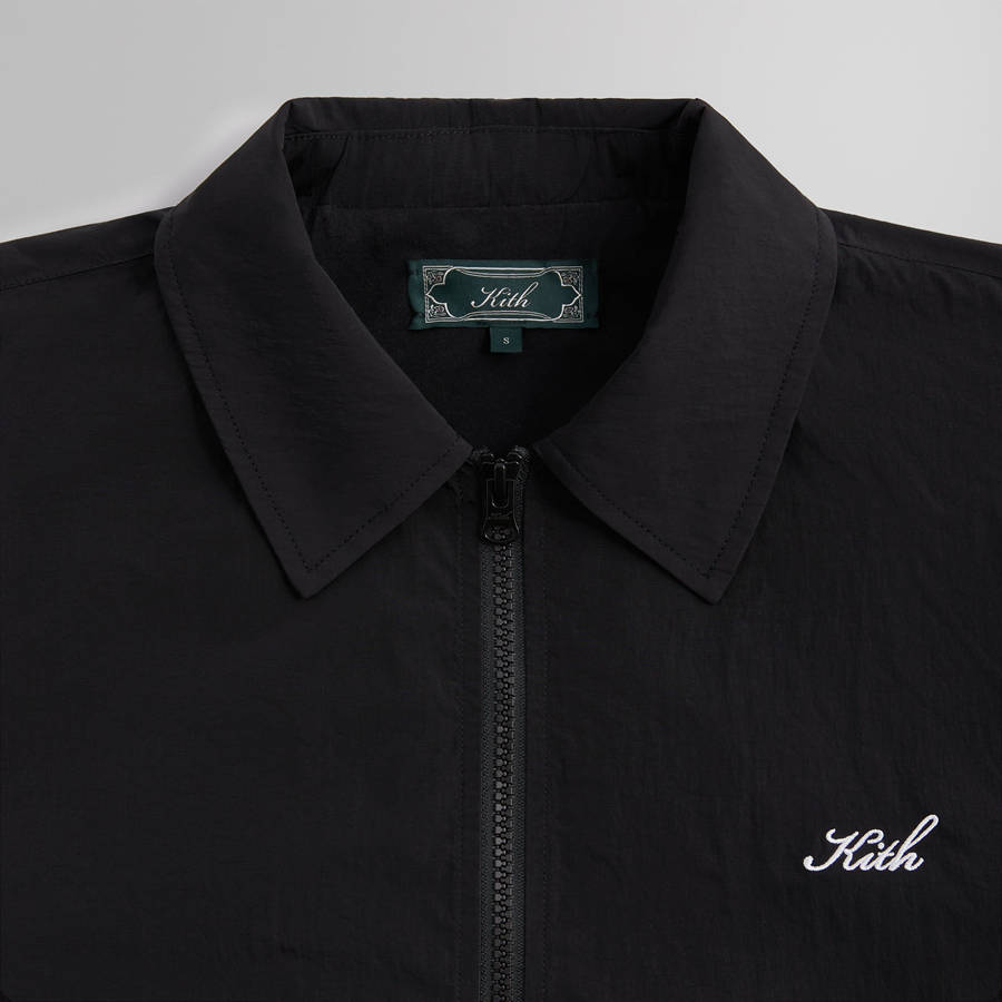 Black Men Kith Wrinkle Nylon Jonas Coaches Jackets | 9132-KNZMQ