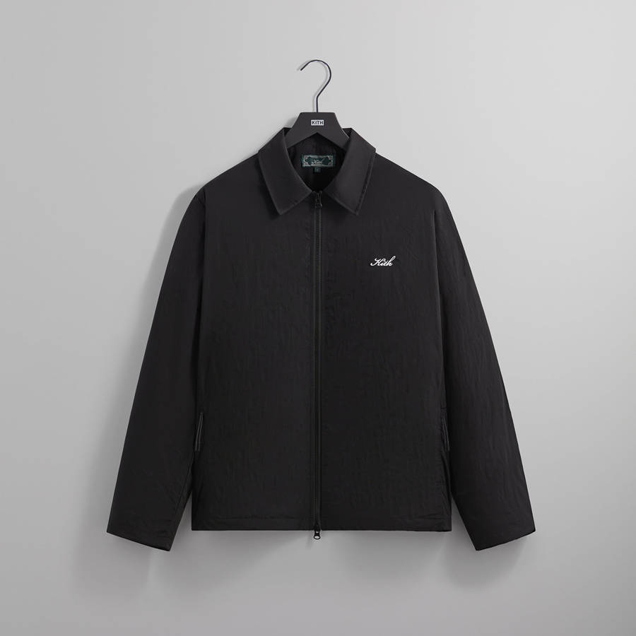 Black Men Kith Wrinkle Nylon Jonas Coaches Jackets | 9132-KNZMQ