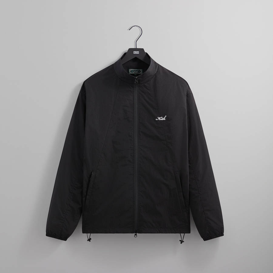 Black Men Kith Wrinkle Nylon Windsor Panelled Track Jackets | 7315-UEHAW