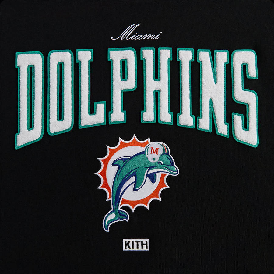 Black Men Kith and '47 for the NFL: Dolphins Nelson Crewneck Sweatshirts | 9638-TMQIZ