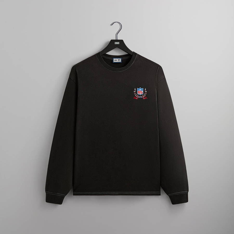 Black Men Kith and '47 for the NFL: Giants Vintage Long Sleeve T-Shirt | 4392-EHQAU