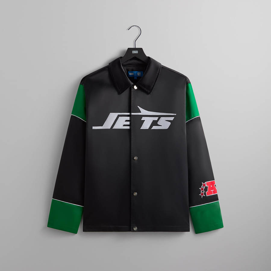 Black Men Kith and '47 for the NFL: Jets Kieran Coaches Jackets | 3809-LNAID