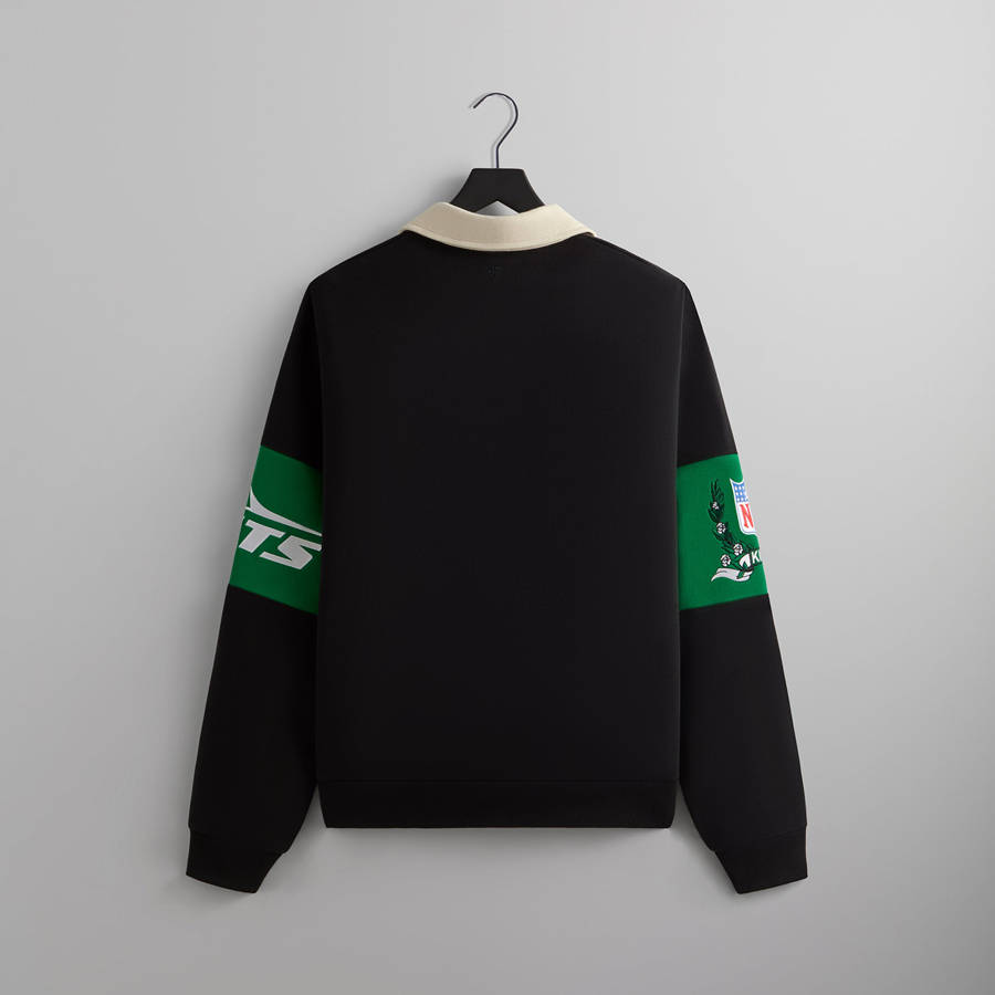 Black Men Kith and '47 for the NFL: Jets Nelson Collared Pullover Shirts | 3842-WMFQH