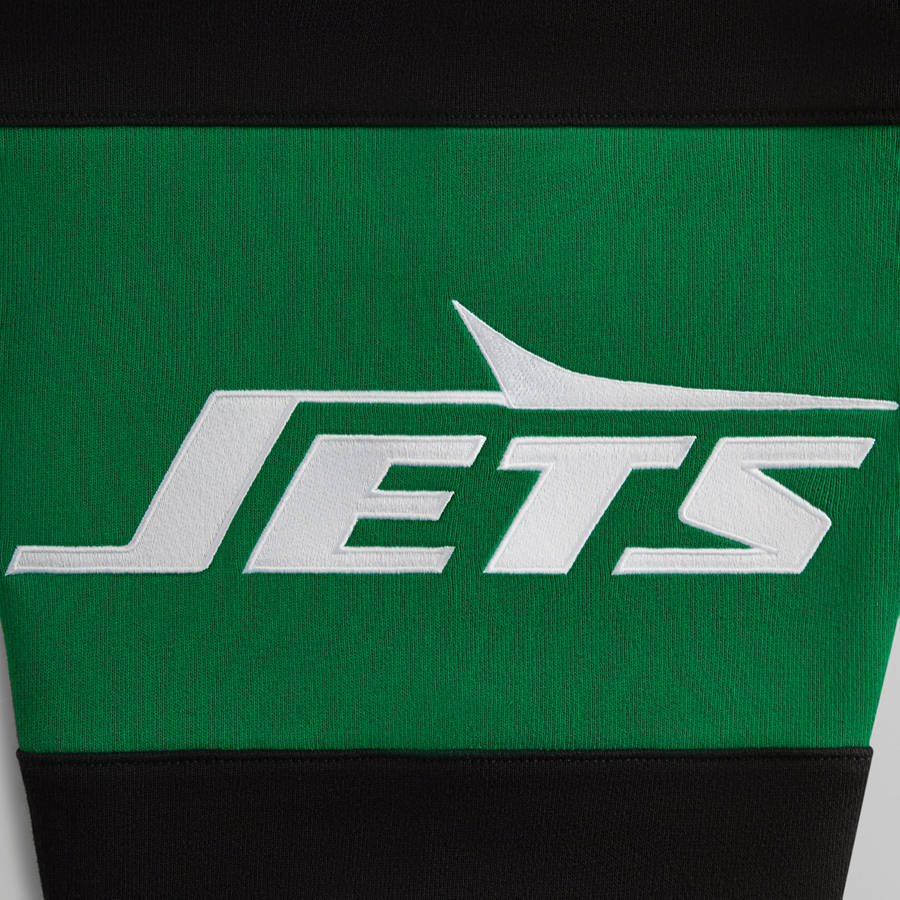 Black Men Kith and '47 for the NFL: Jets Nelson Collared Pullover Shirts | 3842-WMFQH