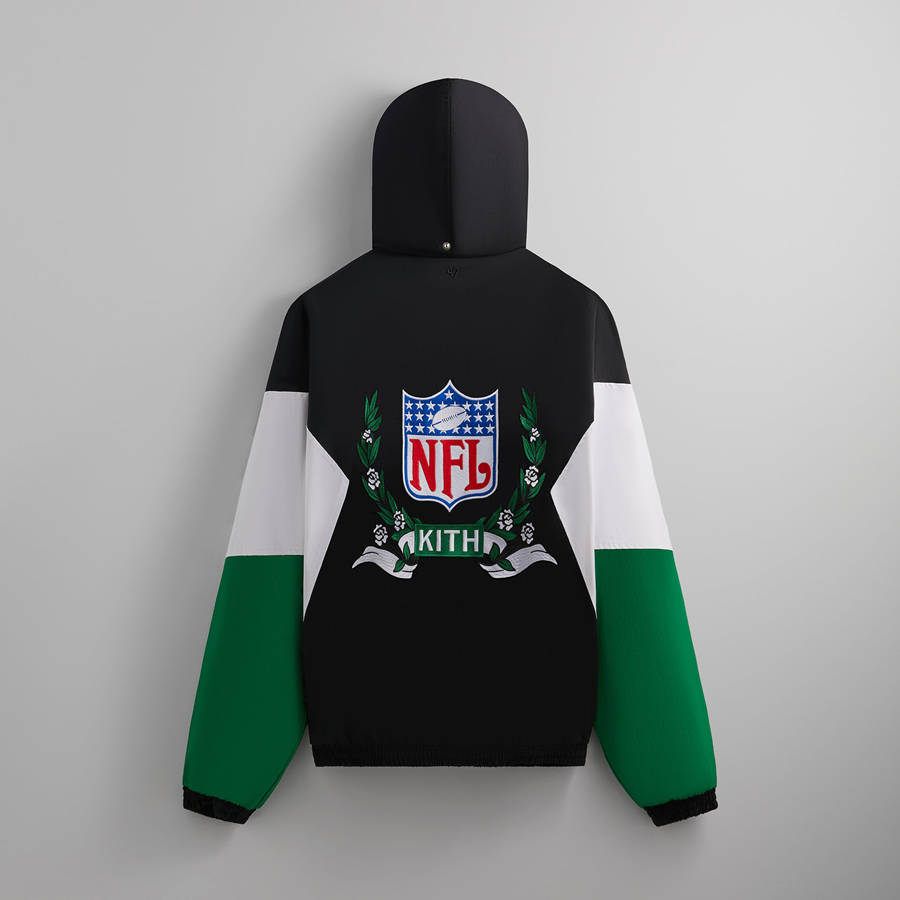 Black Men Kith and '47 for the NFL: Jets Quarter Zip Anorak With Hood Jackets | 2438-AWLCV