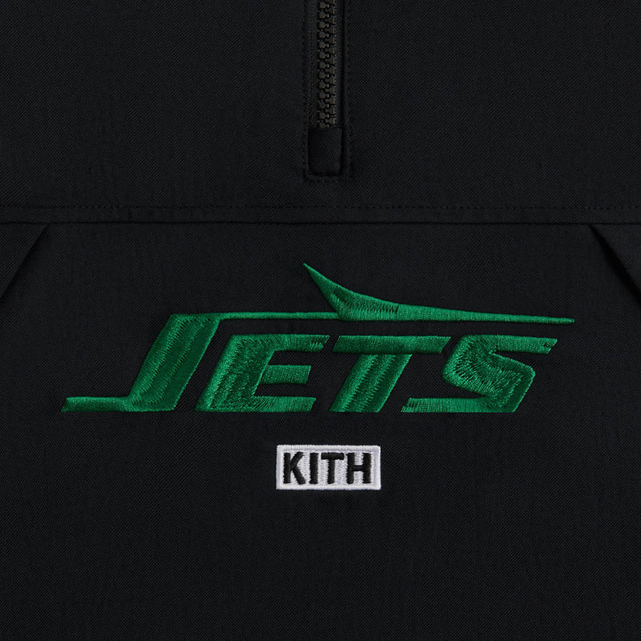 Black Men Kith and '47 for the NFL: Jets Quarter Zip Anorak With Hood Jackets | 2438-AWLCV