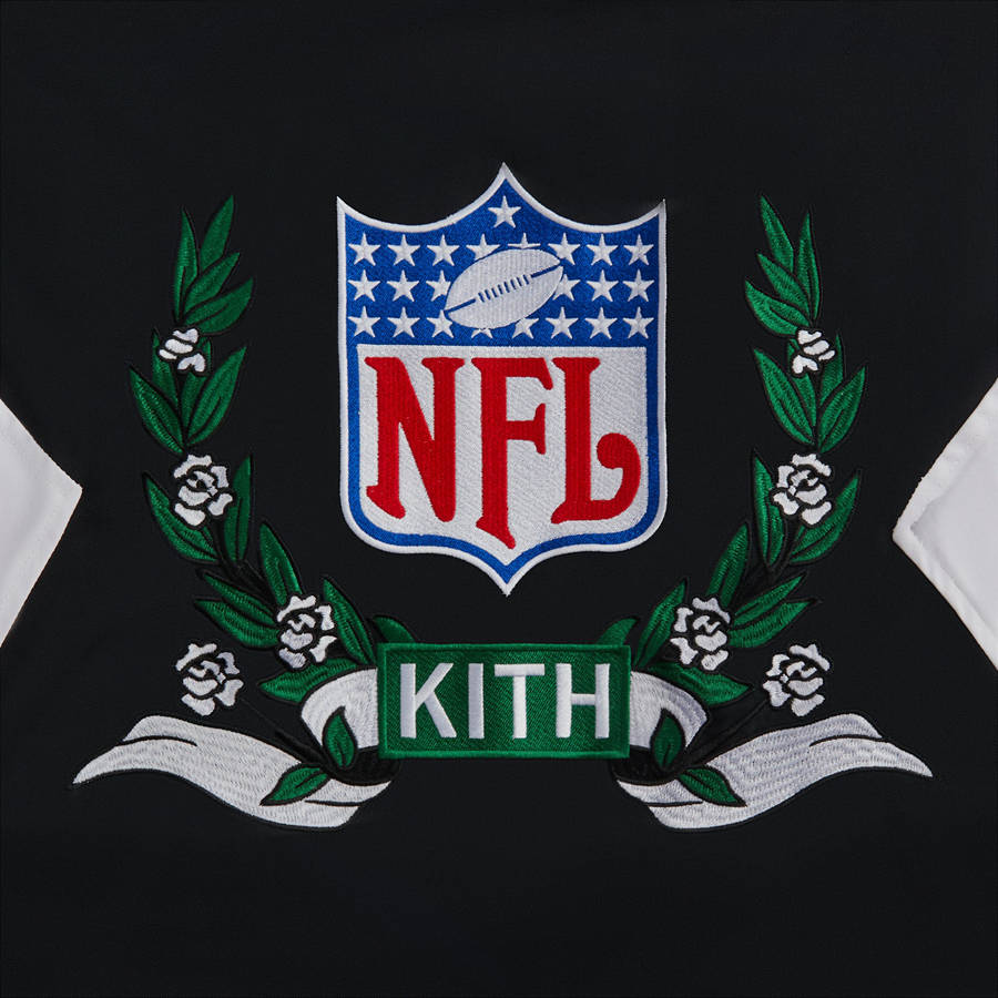 Black Men Kith and '47 for the NFL: Jets Quarter Zip Anorak With Hood Jackets | 2438-AWLCV