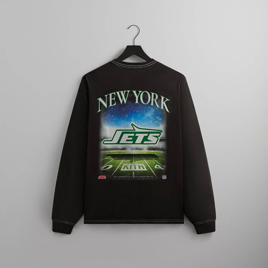 Black Men Kith and '47 for the NFL: Jets Vintage Long Sleeve Shirts | 9385-PQDFZ