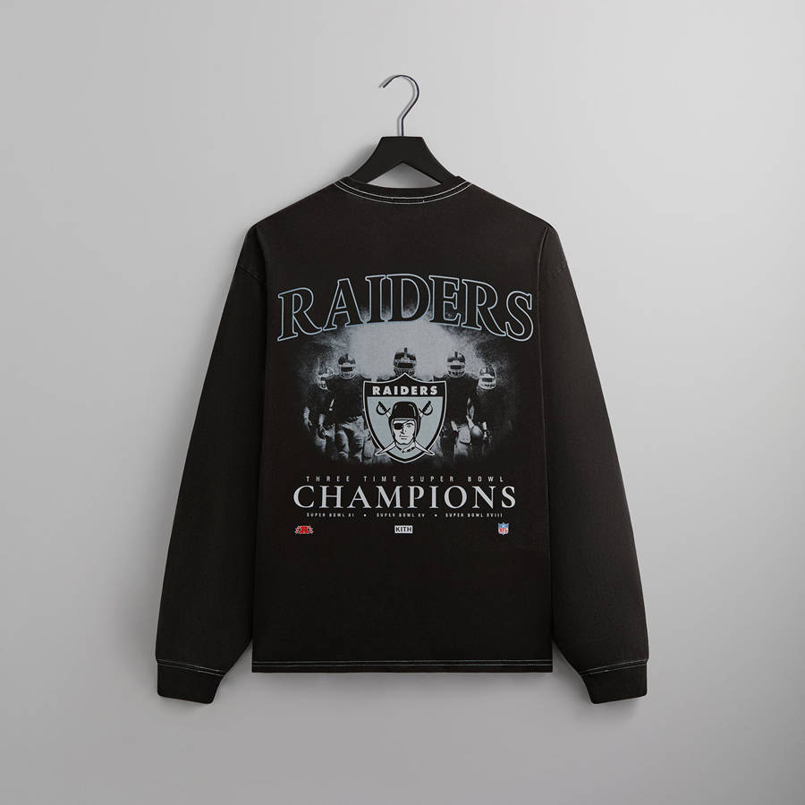 Black Men Kith and '47 for the NFL: Raiders Vintage Long Sleeve T-Shirt | 4728-WEMBP