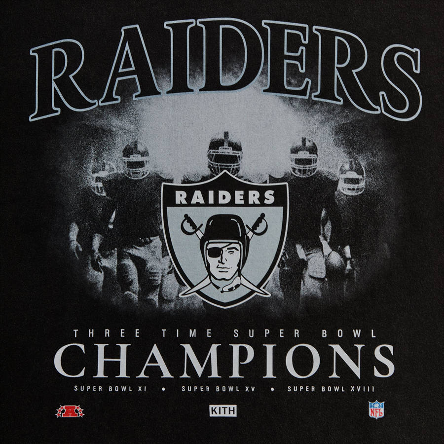Black Men Kith and '47 for the NFL: Raiders Vintage Long Sleeve T-Shirt | 4728-WEMBP