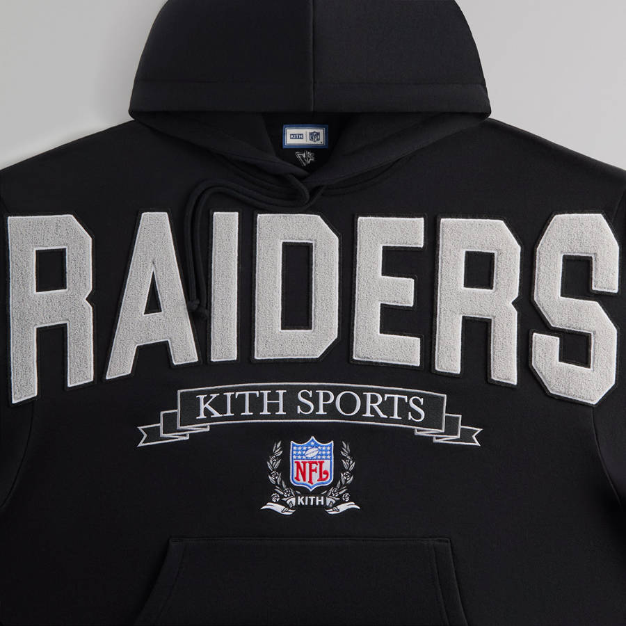 Black Men Kith and '47 for the NFL: Raiders Nelson Hoodie Sweatshirts | 6048-KJPYC