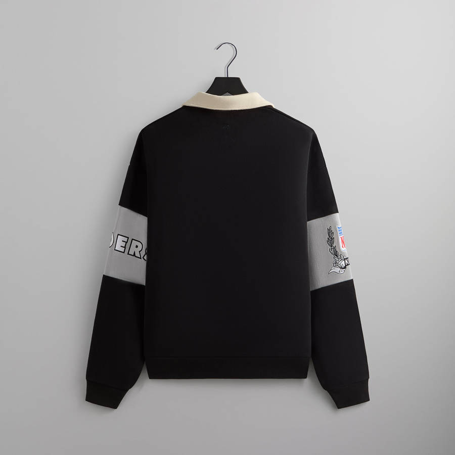 Black Men Kith and '47 for the NFL: Raiders Nelson Collared Pullover Shirts | 4175-UVXYM