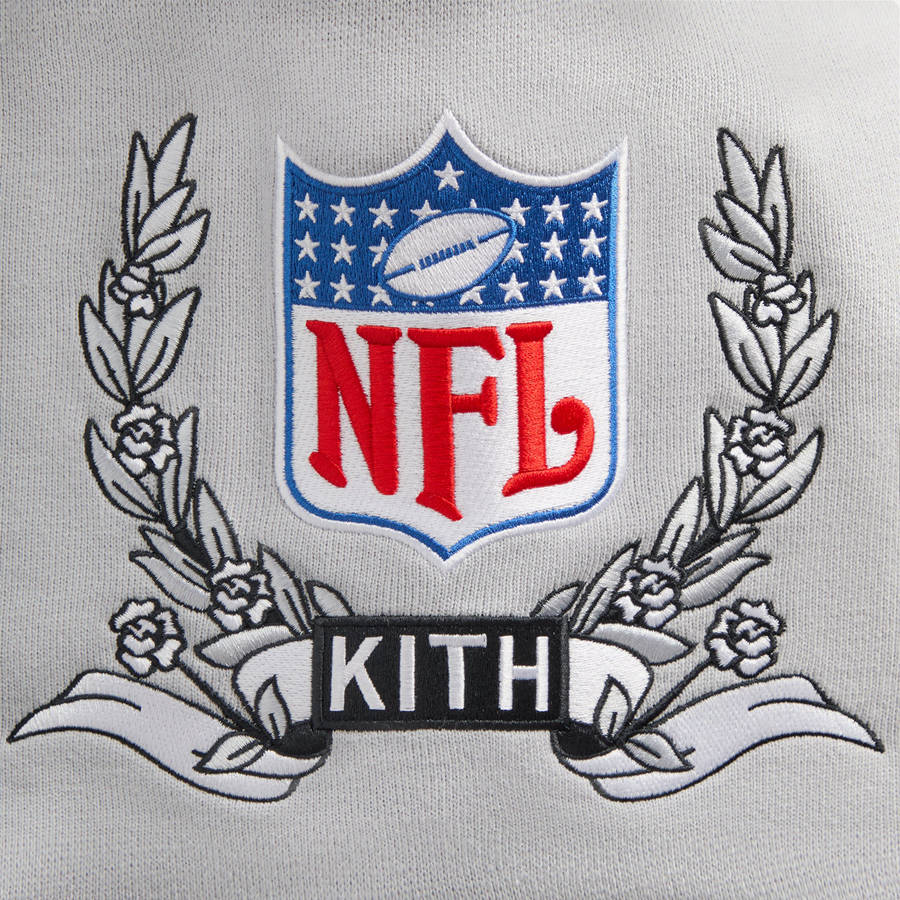 Black Men Kith and '47 for the NFL: Raiders Nelson Collared Pullover Shirts | 4175-UVXYM