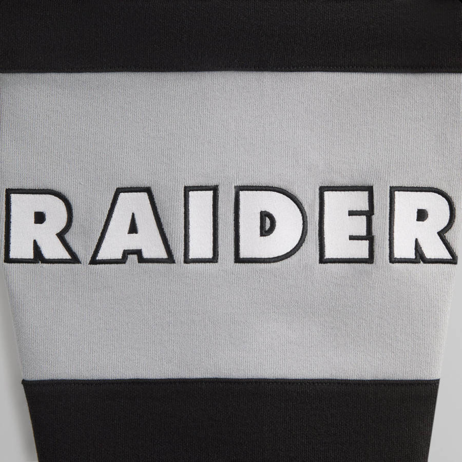 Black Men Kith and '47 for the NFL: Raiders Nelson Collared Pullover Shirts | 4175-UVXYM