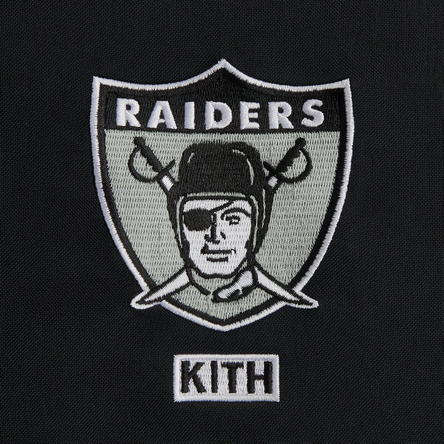 Black Men Kith and '47 for the NFL: Raiders Quarter Zip Anorak With Hood Jackets | 1283-EDGXJ