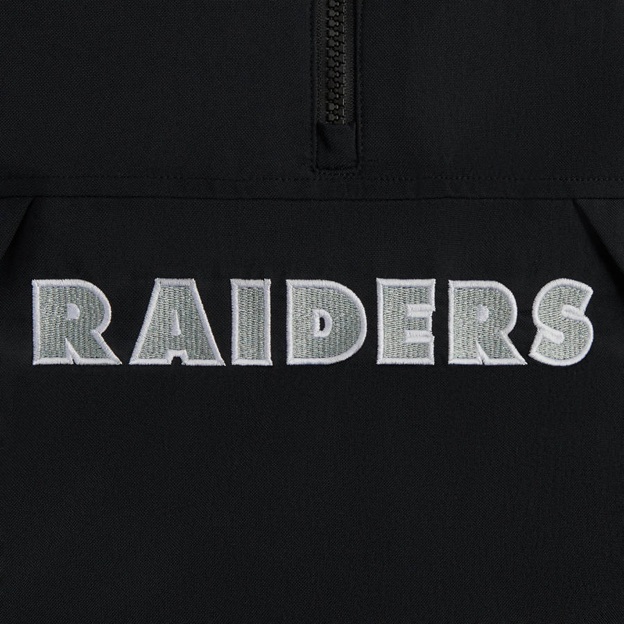 Black Men Kith and '47 for the NFL: Raiders Quarter Zip Anorak With Hood Jackets | 1283-EDGXJ