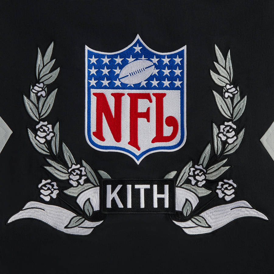 Black Men Kith and '47 for the NFL: Raiders Quarter Zip Anorak With Hood Jackets | 1283-EDGXJ