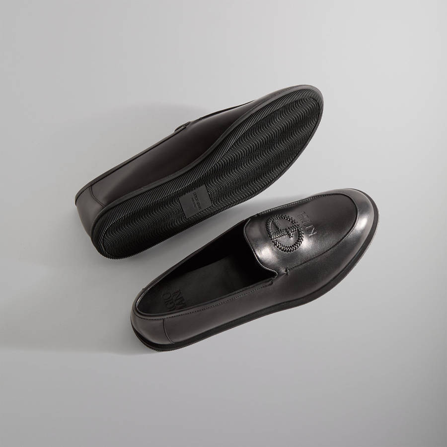 Black Men Kith and Giorgio Armani Logo Loafers | 7260-ULICE