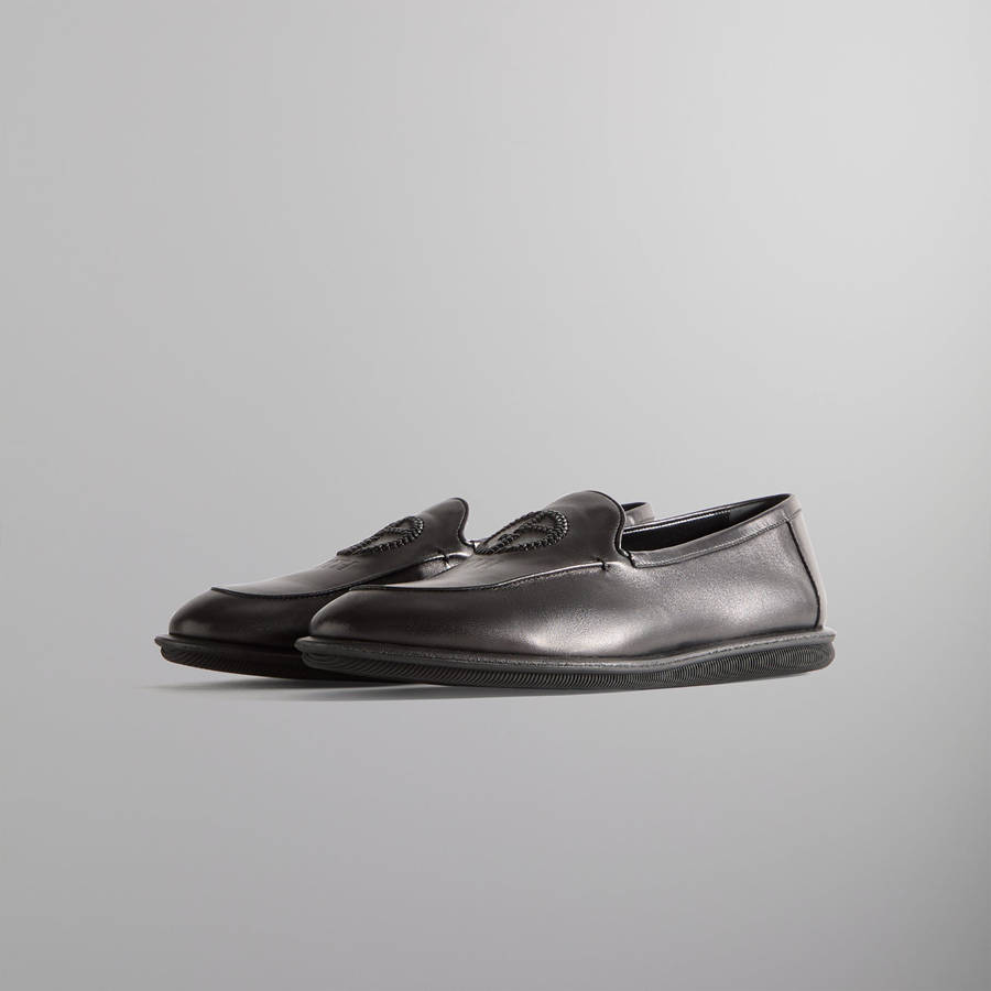 Black Men Kith and Giorgio Armani Logo Loafers | 7260-ULICE