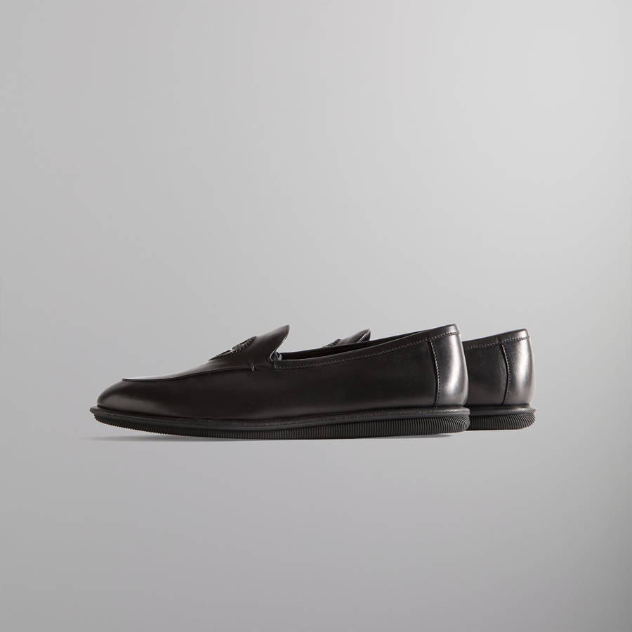 Black Men Kith and Giorgio Armani Logo Loafers | 7260-ULICE