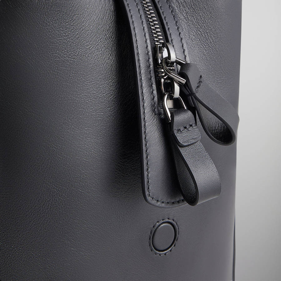 Black Men Kith and Giorgio Armani Monogram Leather Document Bags | 3512-XGTNF